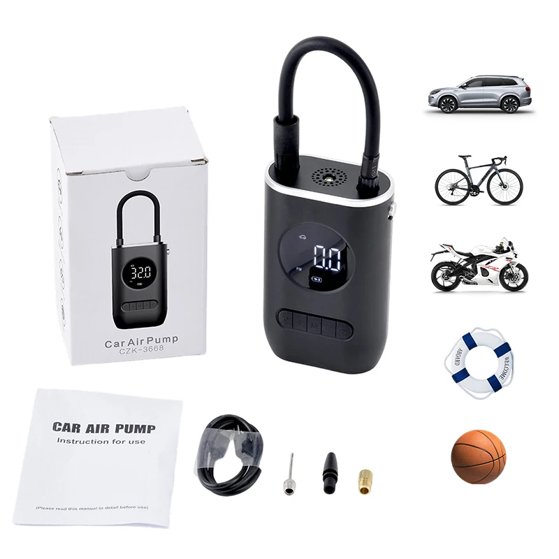 Mini Wireless Electric Air Pump,150PSI 12V Portable Digital Display Charging Pump,Inflator For Car Motorcycles,Bikes,Balls