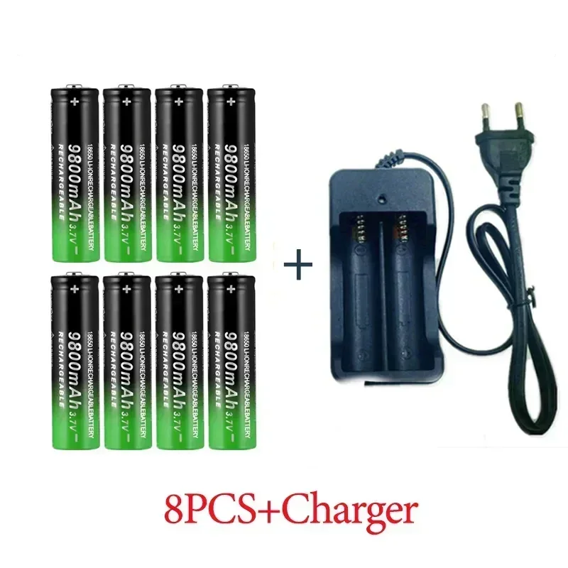 18650Battery Rechargeable Battery Best-selling 3.7V9800mAh+Charger Capacity Li-ionRechargeableBattery for Screwdriver Calculator