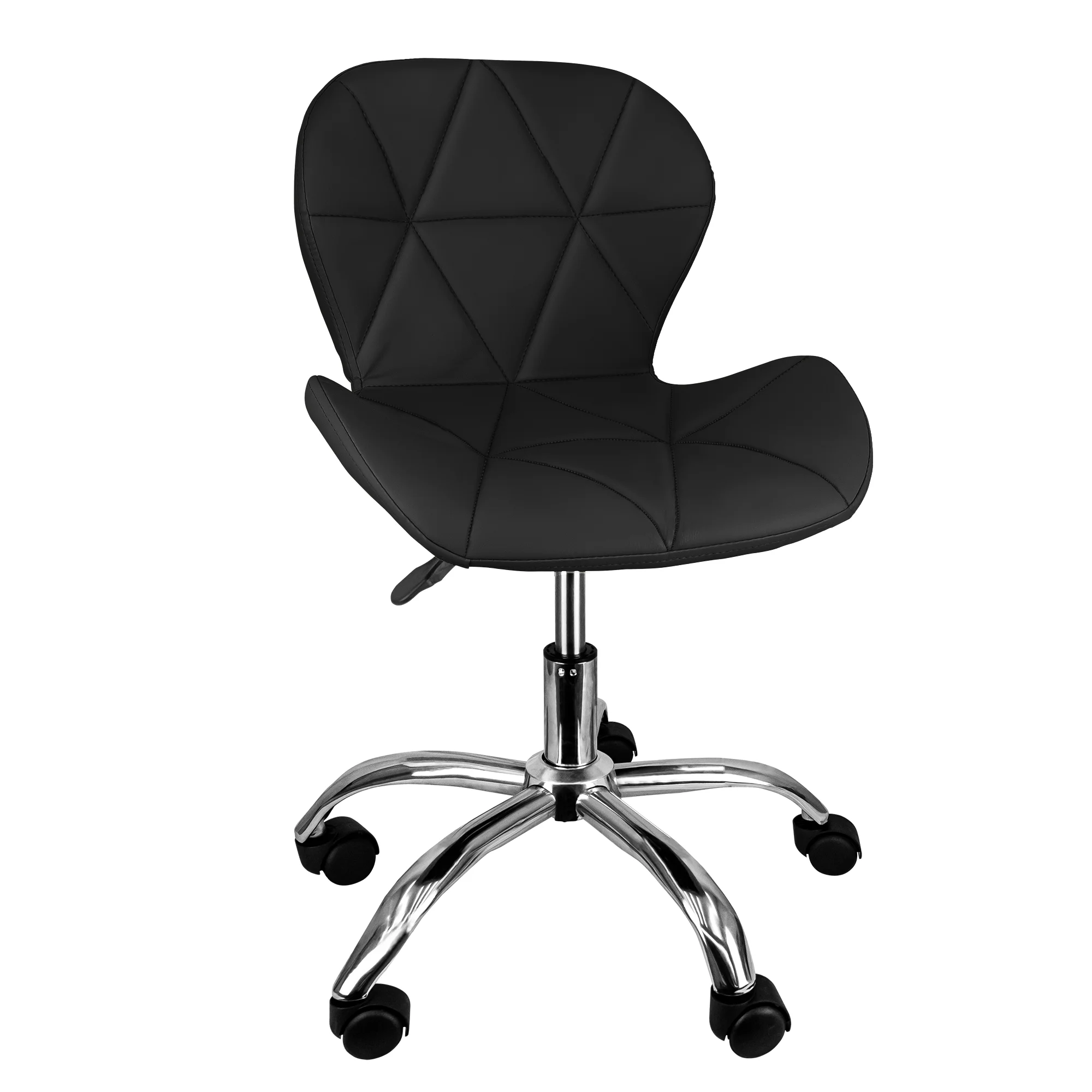 Slim Office Chair Upholstered Chrome Swivel Base