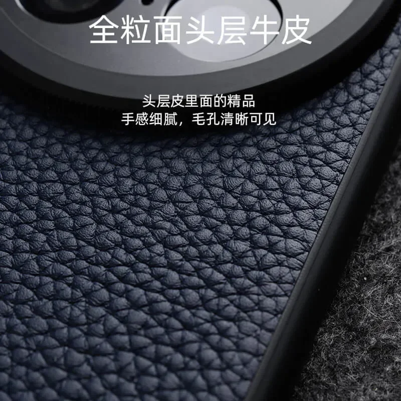 حافظة جلد البقر الأصلي من Melkco Litchi بطبقة علوية لهاتف Vivo X100S Pro X200S X100 Ultra X200 Pro غطاء ممتص للصدمات صغير #6