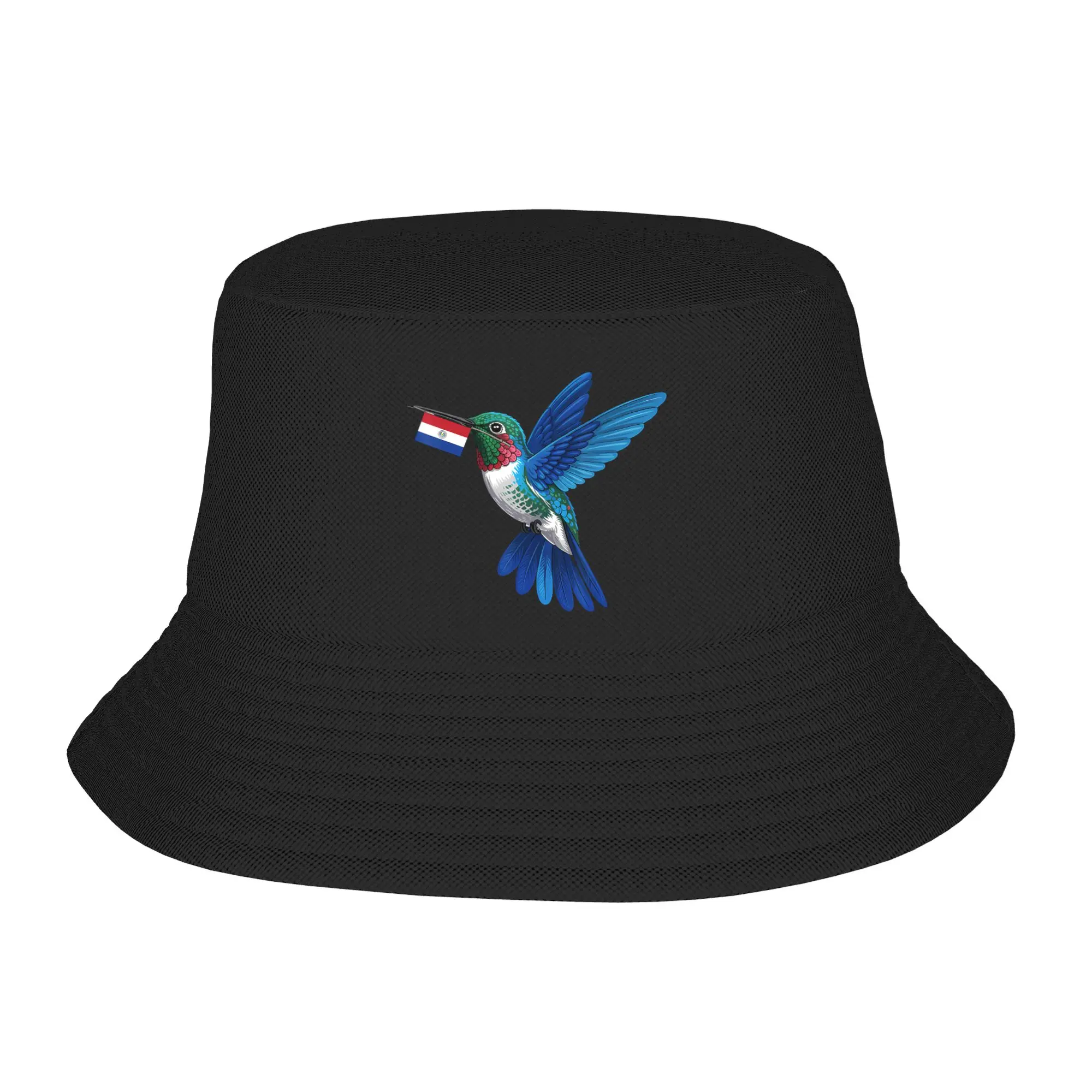 Panama Hats Paraguay Roots Hummingbird Paraguayan Flag for Men Women Fisherman Caps Reversible Bucket Hat Outdoor Fisherman Hat