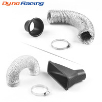 Air Intake Vent Car Front Bumper Grille Inlet Pipe Kit Injection System Funnel Turbine Universal Carbon Fiber Pattern