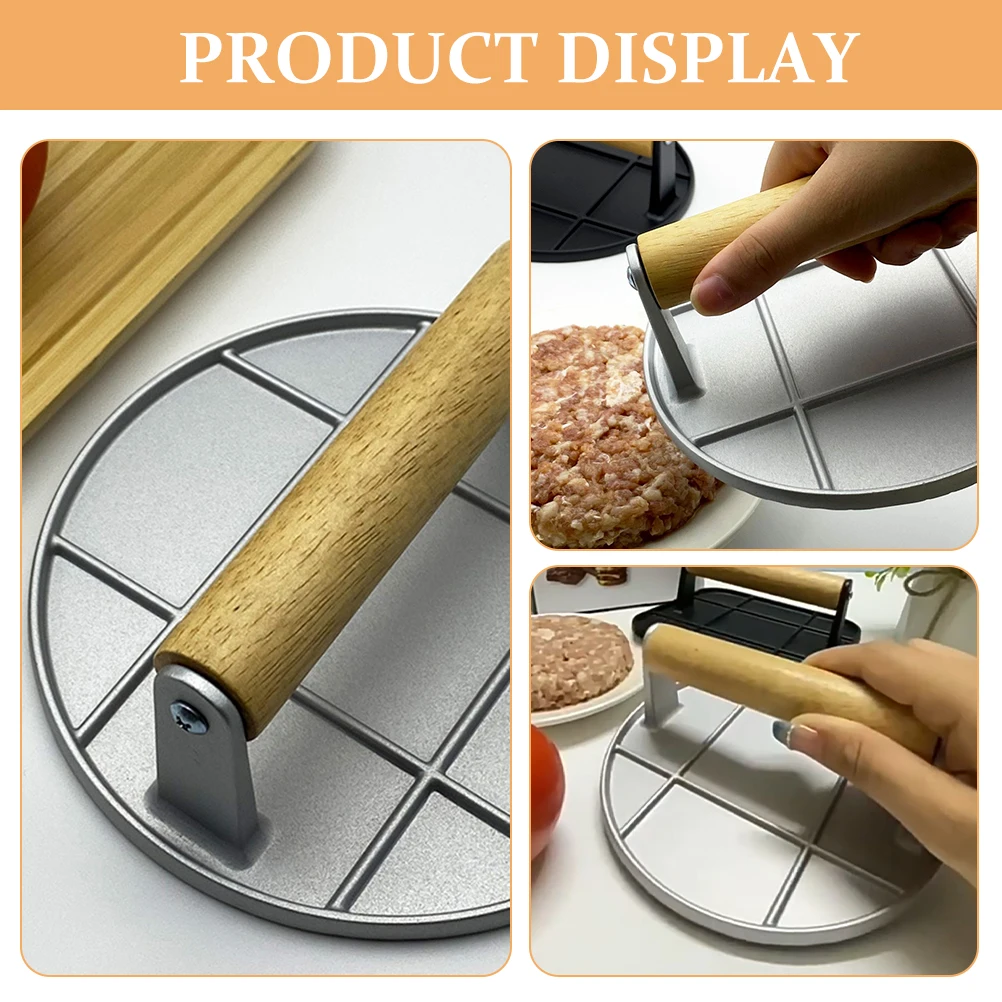 

Aluminum Alloy Patty Press Meat Press Burger Making Tool Round Shaped Silver Color Kitchen Gadget Patty Mold Home Use Non Stick