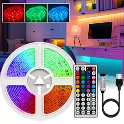 20M USB Led Strip Lights z 44-kluczowym pilotem na podczerwień 5050 RGB Tape do dekoracji sypialni Podświetlenie TV Luces Led