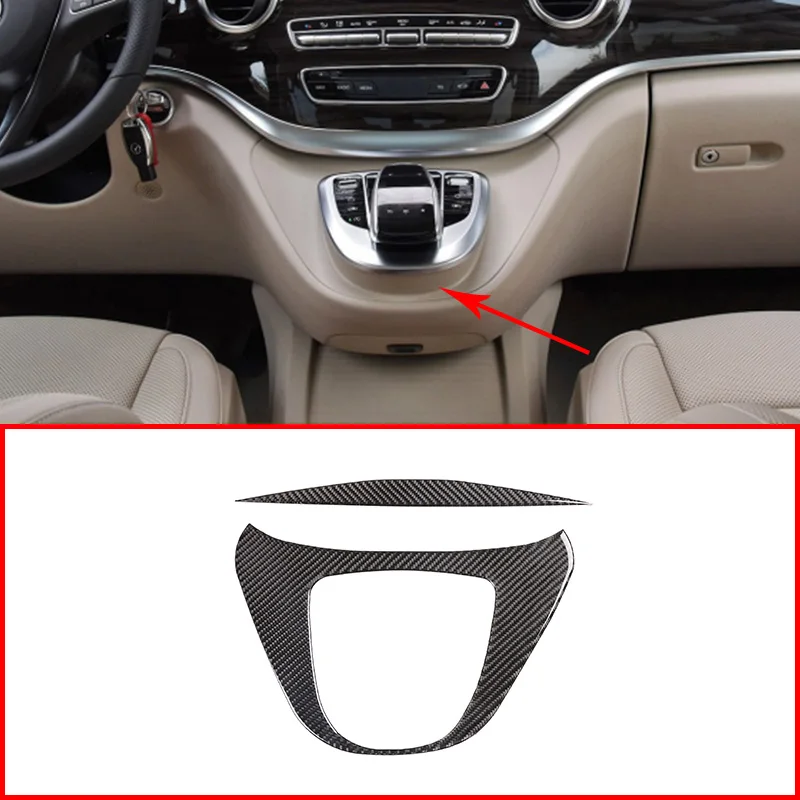 

Car Accessories Interior Center Control Multimedia Panel Protecetion Stickers Carbon Fiber Black For Benz V-Class 2015-2020 2Pcs