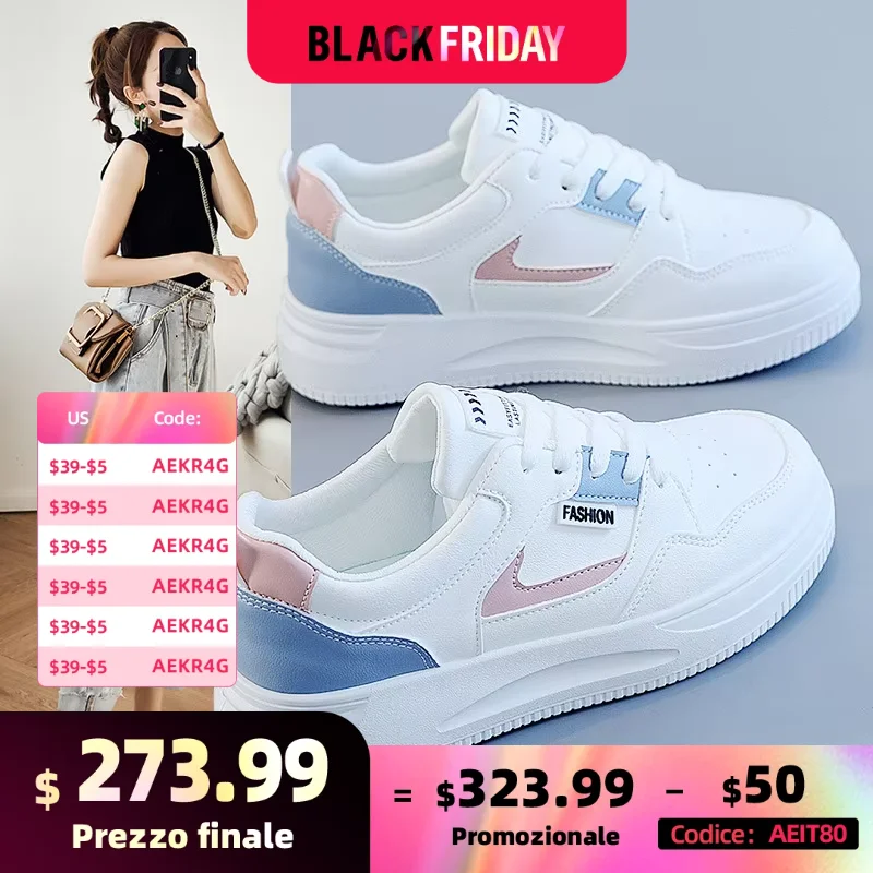 2024 Fashion Women Casual Platform Shoes Luxury Brand No-slip Comfortable Sneakers Skateboard Shoe Large Size35-44 Zapatos Mujer