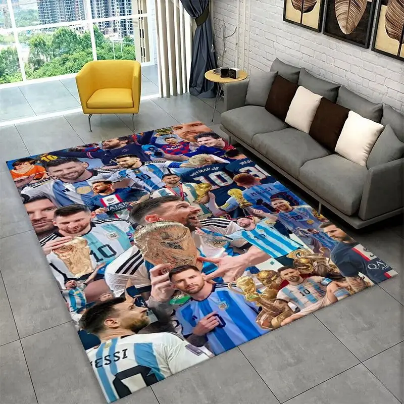 Football Goat M-Messi Sport Non-Slip Area Rug for Living Room,Bedroom,Playroom,Soft Carpet Floor Mat Home Decor Rug  Room