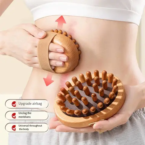 바디 안티 셀룰라이트 브러시, 진정 나무 에센셜 오일 스파 에어 쿠션 마사지, 헤어 빗, 두피 마사지 브러시, 바디 마사지기