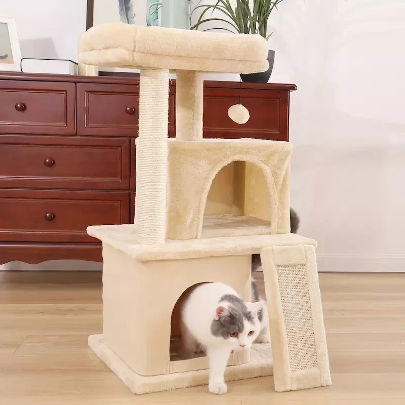 US Warehouse Modern Cat Tree Cat Condo Tower Cat Scratching Post