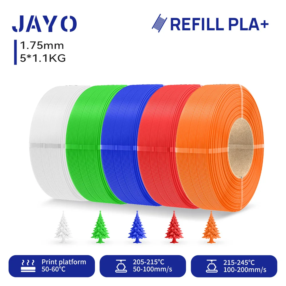 JAYO 5,5KG 3D PLA/PETG/PLA+ Drucker Nachfüll-Filament 1,75mm Ohne Spule 3D-Drucker Filament für 3D-Drucker & 3D-Stift Nachfüll-Filament