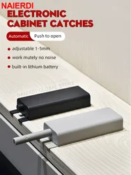 NAIERDI Electronic Cabinet Catches,Cabinet Magnets Door Catch,Heavy Duty Push to Open Magnetic Cabinet Latch,Replacement Handle