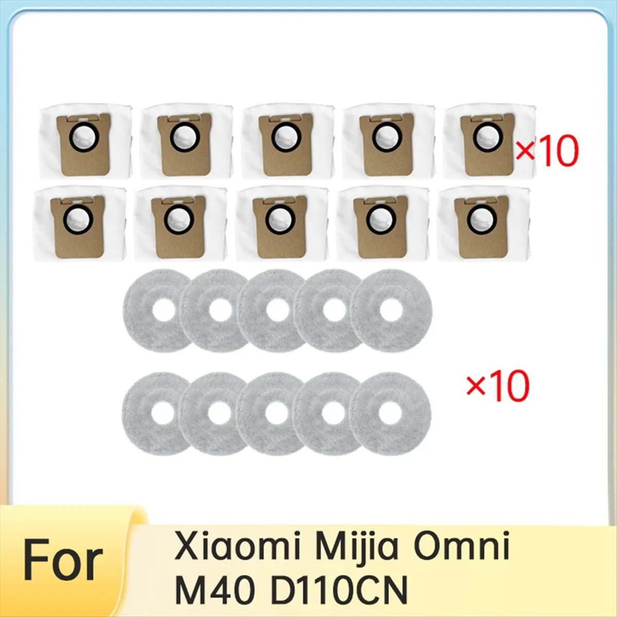 

20 Pcs for Omni M40 D110CN Vacuum Cleaner Accessories Side Brush Mop Filter Dust Bags
