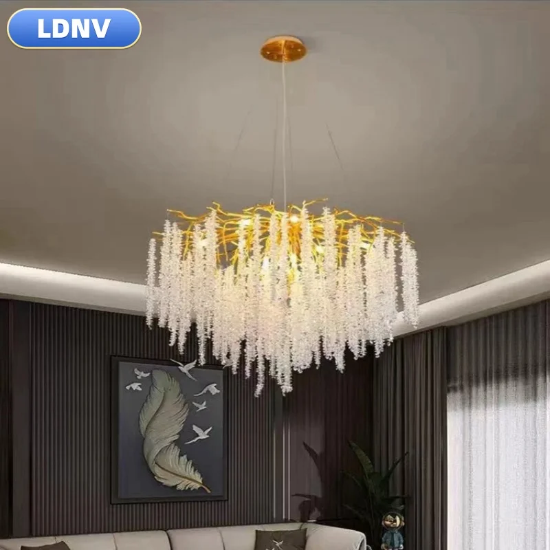 Modern Ceiling Crystal Chandelier Raindrop Chandelier Kitchen Living Room Dining Room Lamps