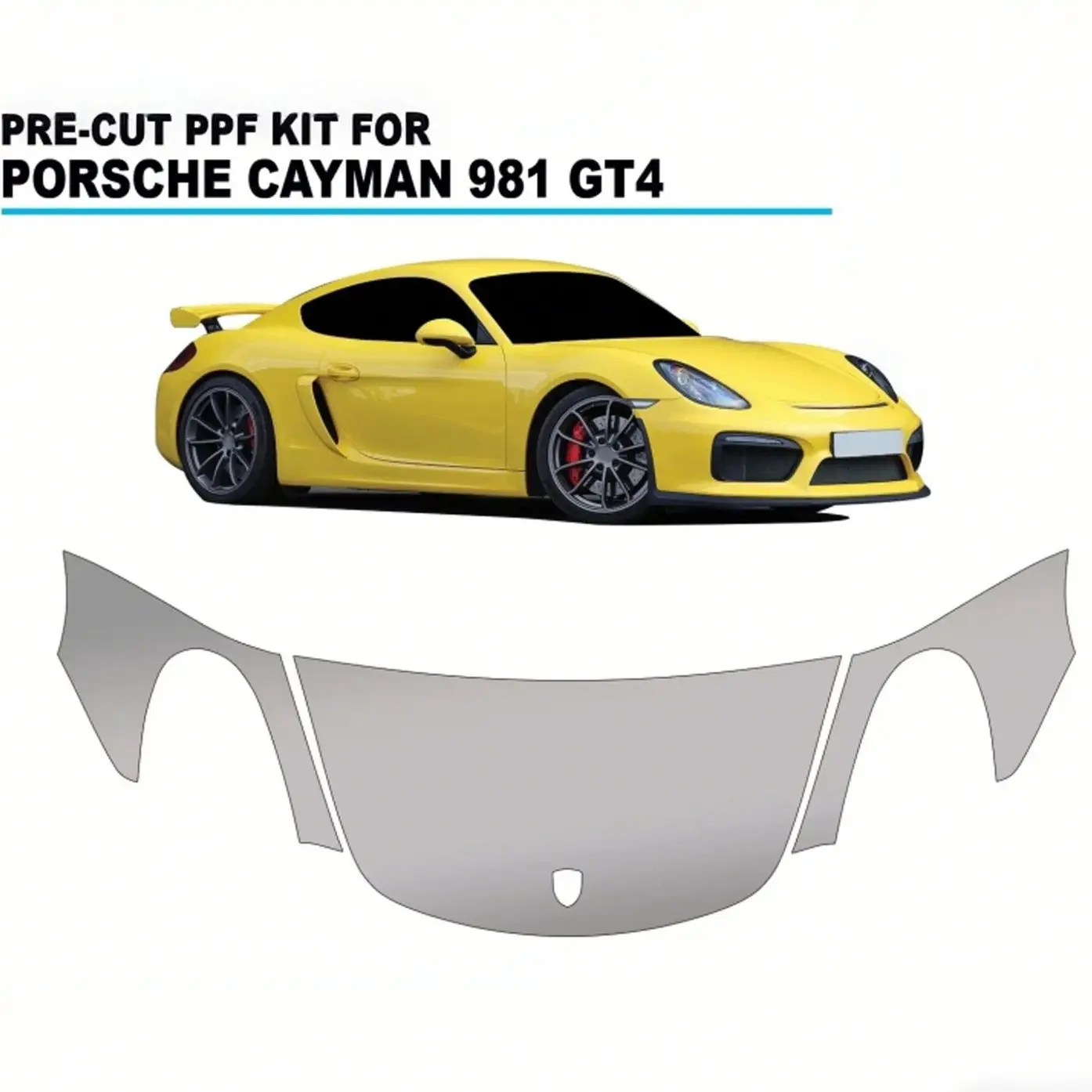 

8.5Mil TPU Hood Bumper Paint Protection Film For Porsche 981 GT4 2015-2016 Pre-cut PPF Kit Clear Bra Body Anti-Scratch Resistant