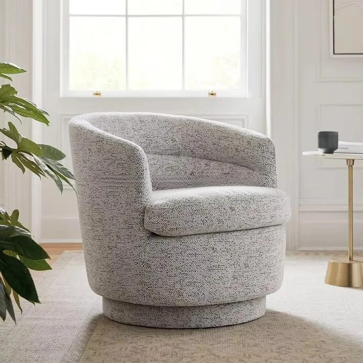 

Роскошный современный комплект мягкой мебели Cloud Cushion: диван, кресло и вращающееся кресло для гостиной