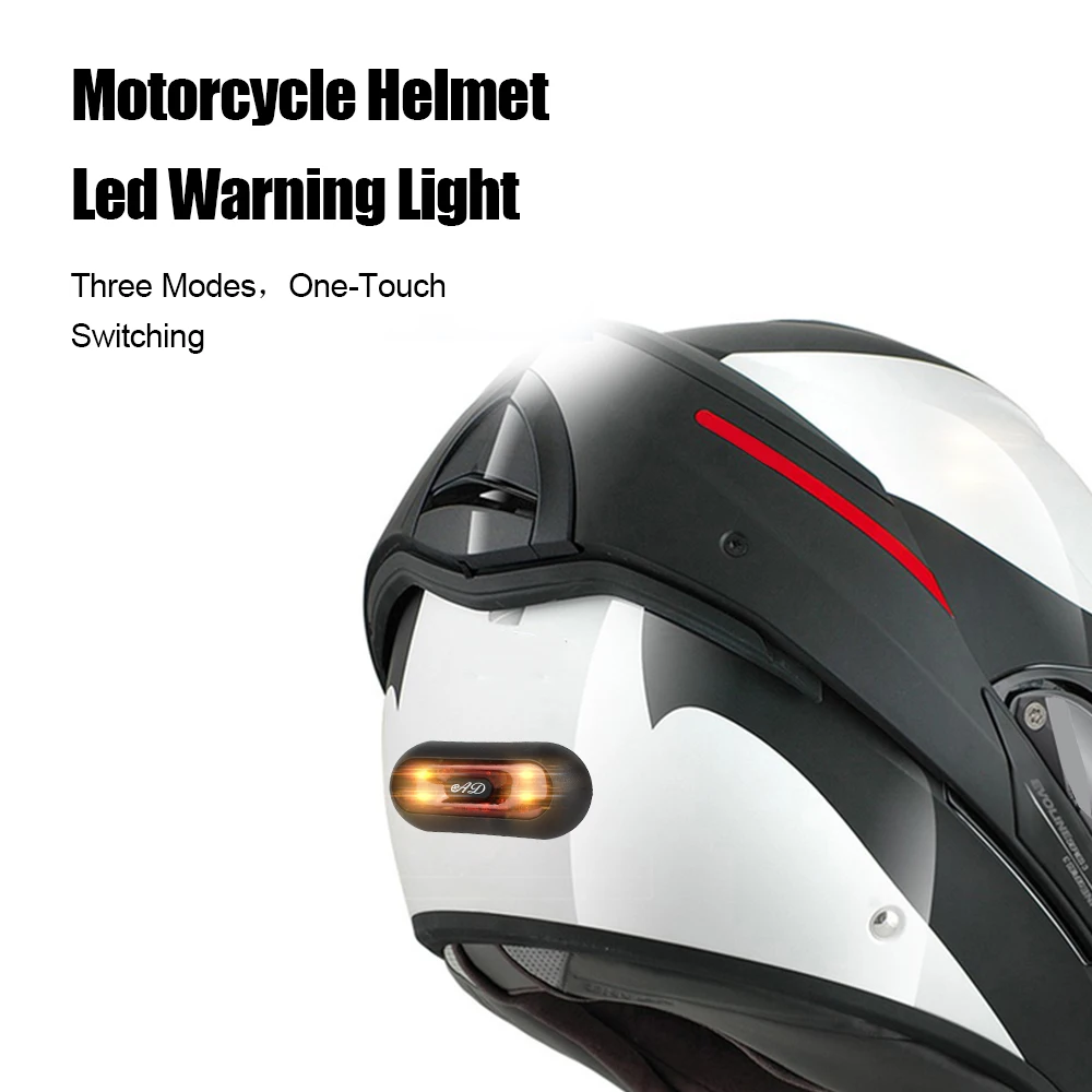 Motorcycle Warning Strobe Light On Helmet LED Signal Lamp Decorative Flashing Blinker Waterproof Bicycle Motorbike Accessories