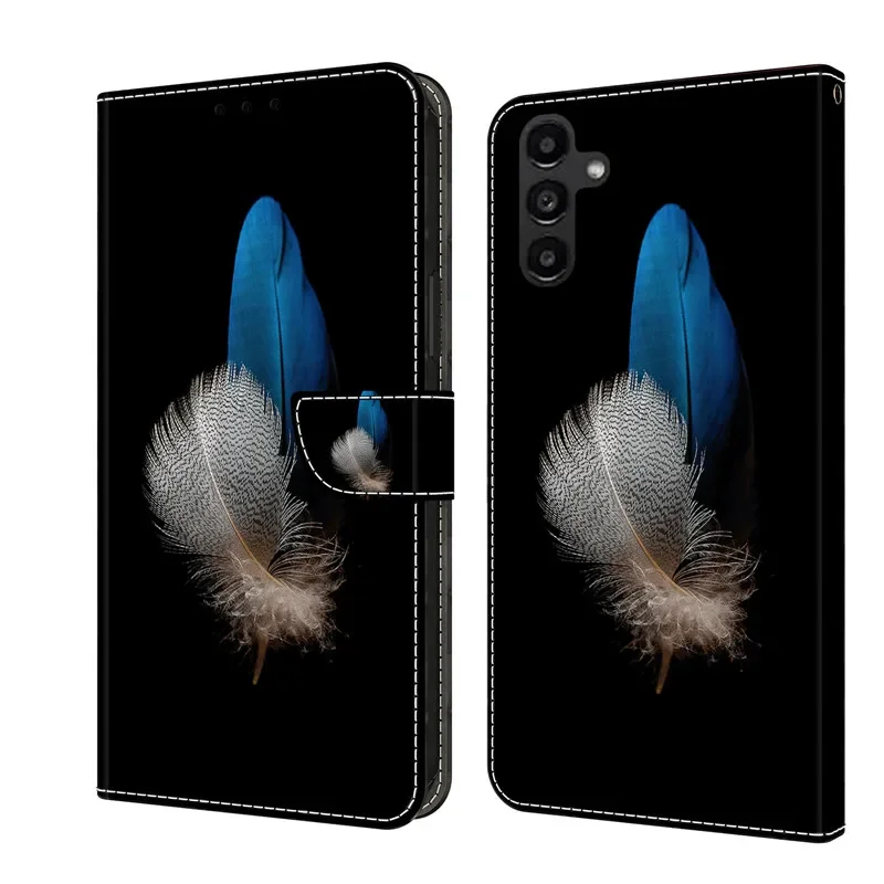 A14 A24 Phone Case For Samsung Galaxy A24 A14 4G A34 A54 5G A145F Leather Cases Magnetic Flip Stand Cute Wallet Cover