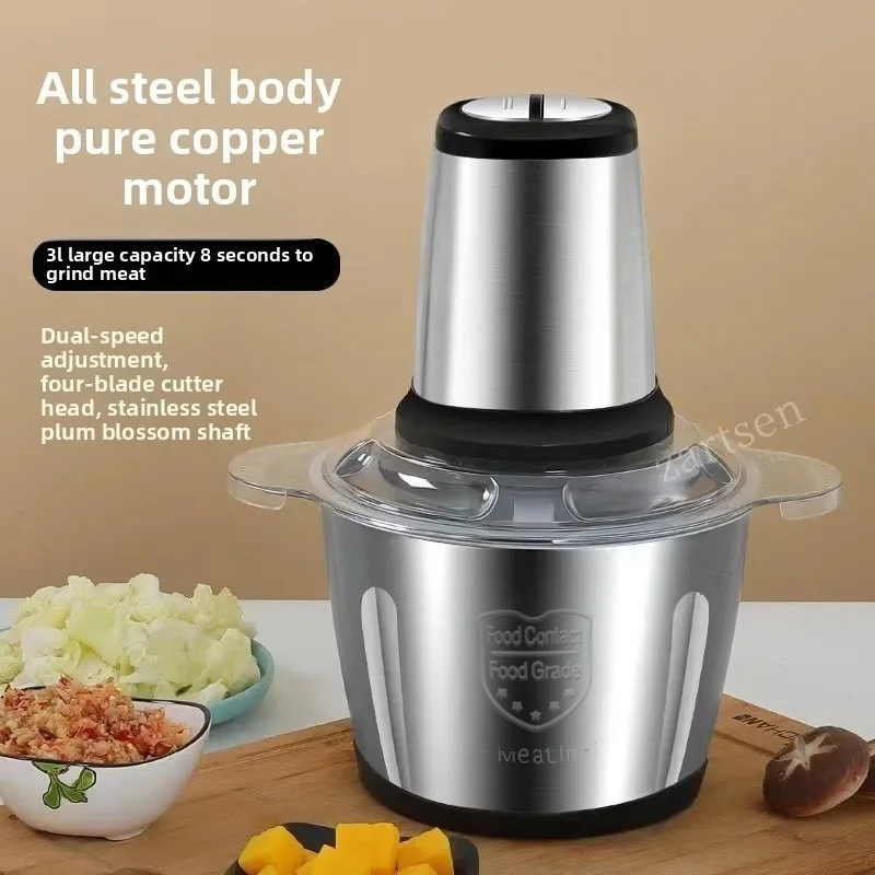 Elektrische Fleischwölfe, Lebensmittelzerkleinerer aus Edelstahl 304, multifunktionaler Gemüseschneider, Zerkleinerer, Fleischwolf, Babynahrungsmaschine