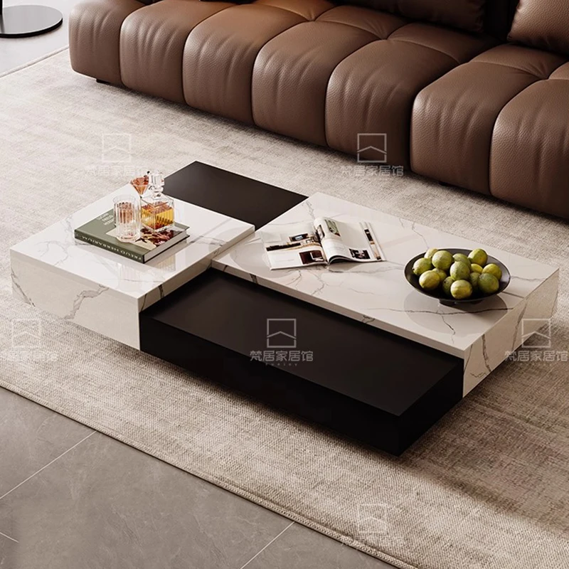 كتابة طاولة القهوة الفاخرة الديكور غرفة المعيشة الحديثة مصمم تتحرك الدائمة طاولة جانبية عشاء Meubles أثاث المنزل