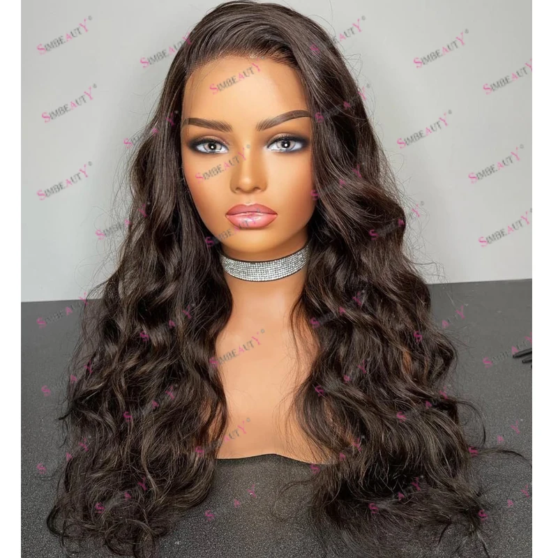 Dark Chocolate Brown Loose Wave Human Hair 360 Lace Frontal Wigs Glueless 5x5 HD Lace Wigs for Women Natural Hairline Pre Pluck