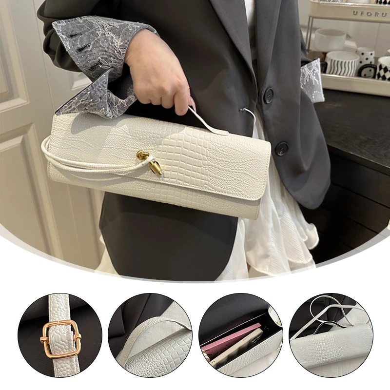 

Женская сумка через плечо с узором аллигатора, легкая и прочная, регулируемый ремень, металлическая пряжка, сумка для повседневного использования