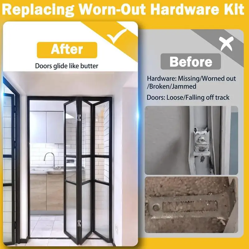 Bifold Door Track Hardware 20pcs Closet Door Track Replacement Sliding Door Parts And Home Closet Door Replacement Parts