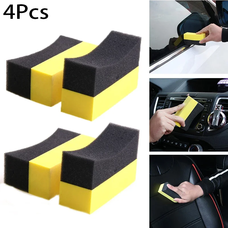 4 Stuks Auto Wiel Spons Band Polijsten Spons Wax Applicator Pads Band Wassen Veeg Schoonmaken Tool Auto Reinigingsborstel