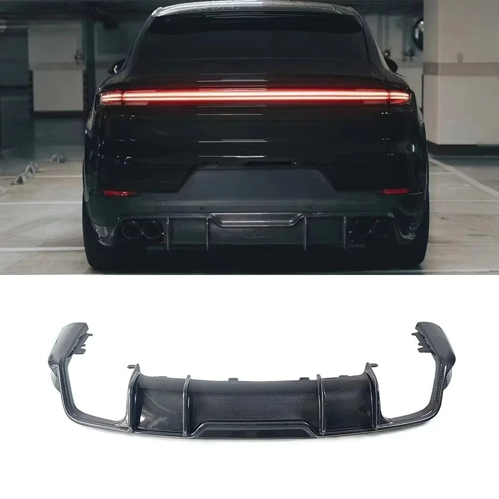 

9Y0 Carbon Fiber FD Style Rear Diffuser for Cayenne Suv Coupe 9Y0 Car Rear Bumper Lip