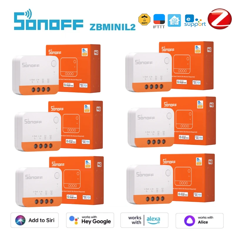 SONOFF-Commutateur intelligent ZBMINI Inj Zigéquation, pas de melon, fil al, maison intelligente, télécommande via eWeLink Alexa Google Home