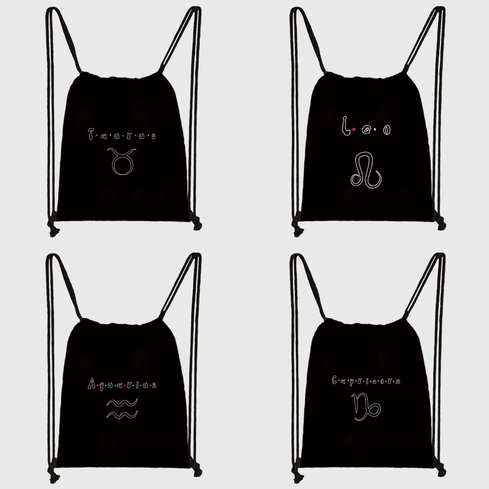 Work Out Drawstring Backpack Art Print Backpack New Constellation Bags Girls Daypack Gymnast Storage Bags for Travel Holder Gift