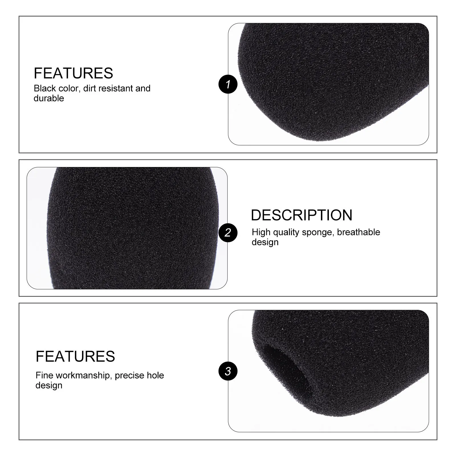 

5Pcs Gooseneck Mic Sponge Covers Black Microphone Protective Caps Conference Room News Interview Stage Performance