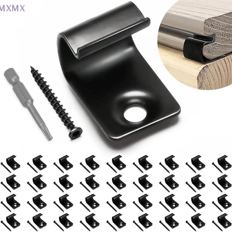 50/100Pcs Composite Deck Clip Outdoor Universal Flooring Fasteners Furniture Accessories Easy-Assembly Stainless Starter Clips