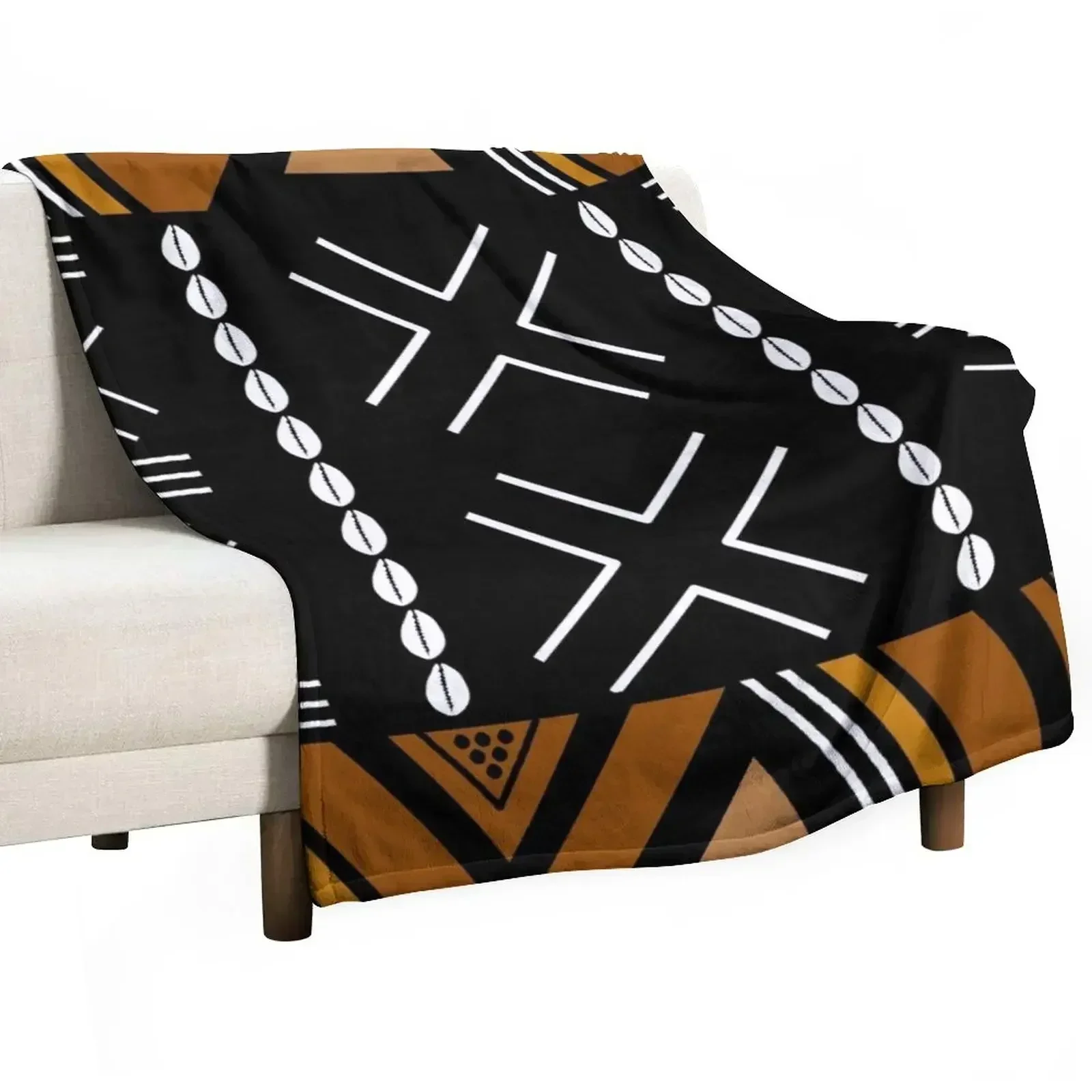 

African Mud Cloth Bogolan Design Throw Blanket Sofa Throw Furrys Soft Big Blankets