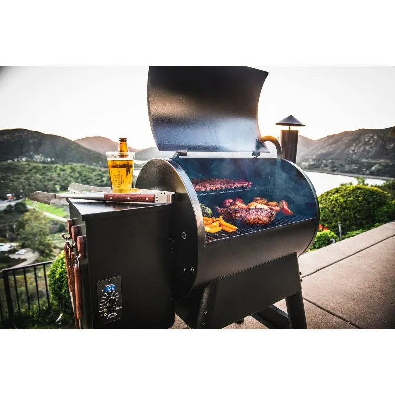 home.22 Electric Wood Pellet Grill and Smoker, 450 Degree Max Temperature, Meat Probe, 6 in 1 BBQ Grill