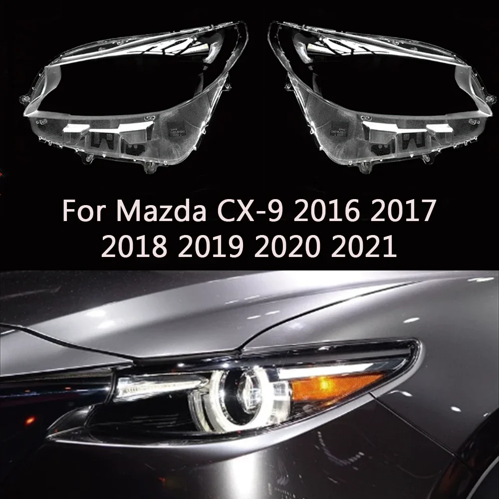HTTCY Headlight Cover For Mazda CX9 CX-9 2016-2020 2021 Car Headlight Cover Lens Shell Lampcover Lampshade Headlamp housing
