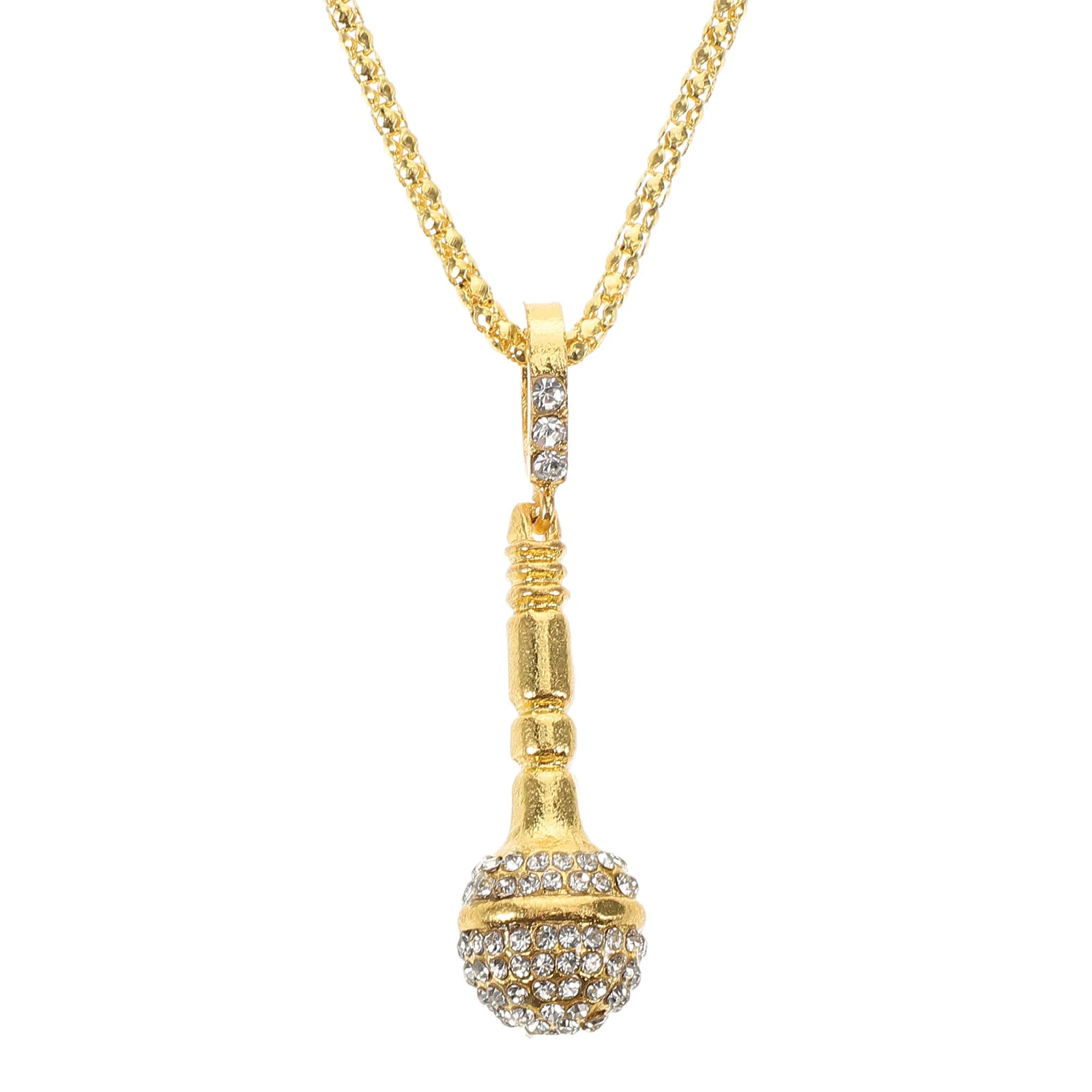 Microphone Necklace Hip Hop Jewelry Unisex Pendant for Men Women Stylish All Season Fashion Accessory Holiday Party Banquet