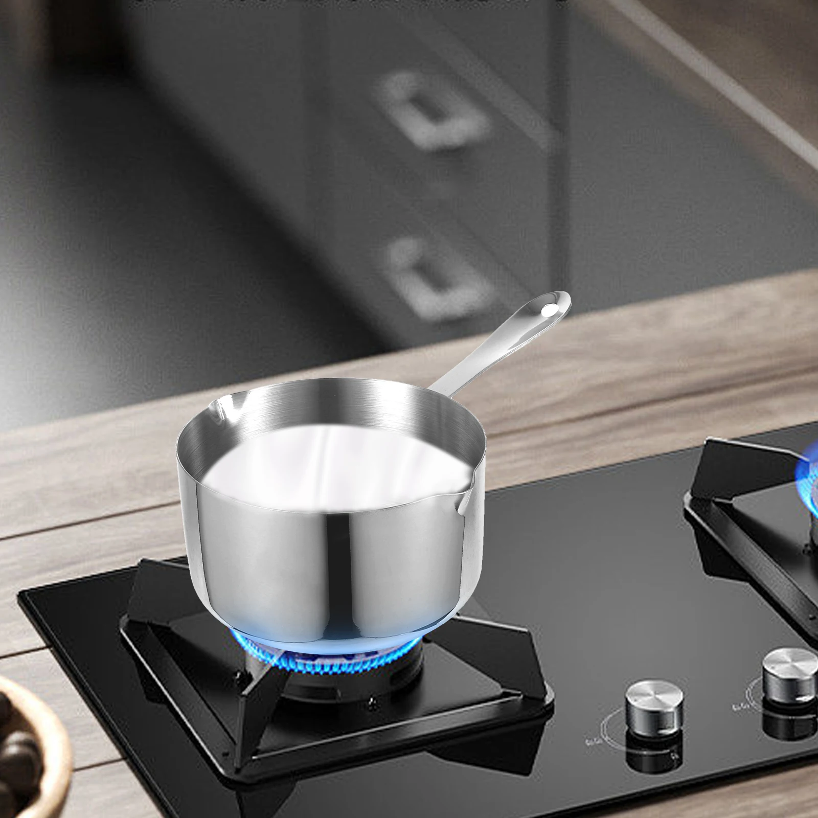 

Small Milk Pot Nonstick Frying Pan Lightweight Kitchen Cookware Breakfast Deep Skillet Anti Scald Easy Clean Sturdy H