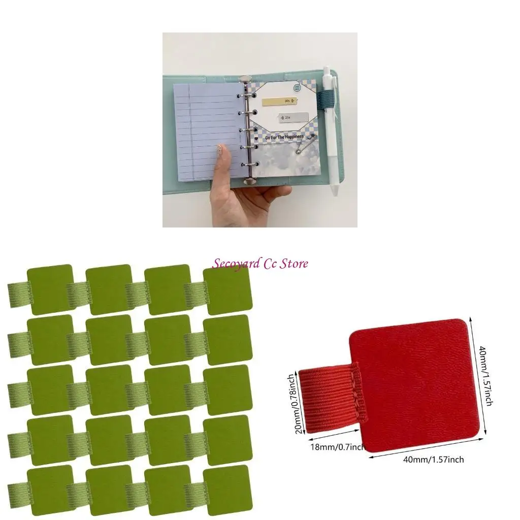 

N3UC 20PCS Elastic Pen Holders Congring держатели крючков с клейкой кожа
