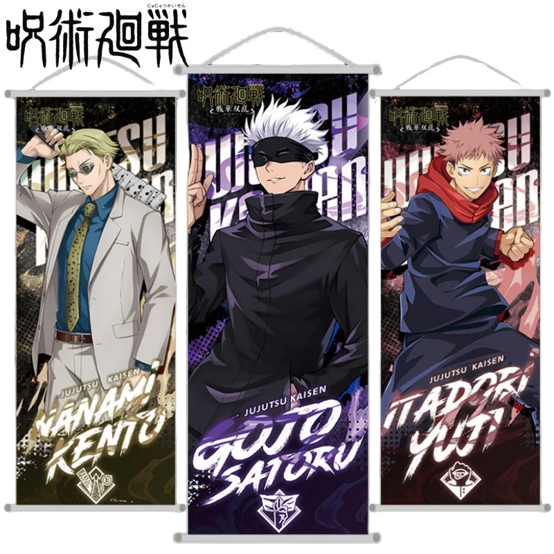 Jujutsu Kaisen Long Scroll Hanging Painting Gojo Satoru Poster Anime Goods Hanging Ornaments Holiday Gifts Room Decorations