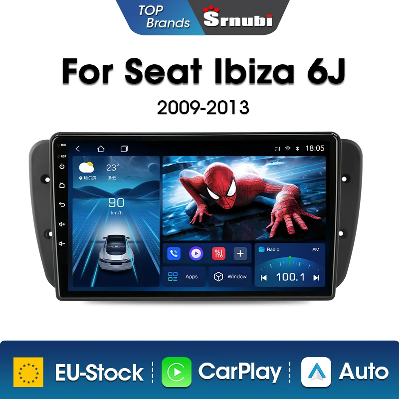 Srnubi Android 12.0 Car Radio For Seat Ibiza 6j 2009-2013 Multimedia Video Player 2Din 4G WIFI GPS Navigation Carplay Head unit