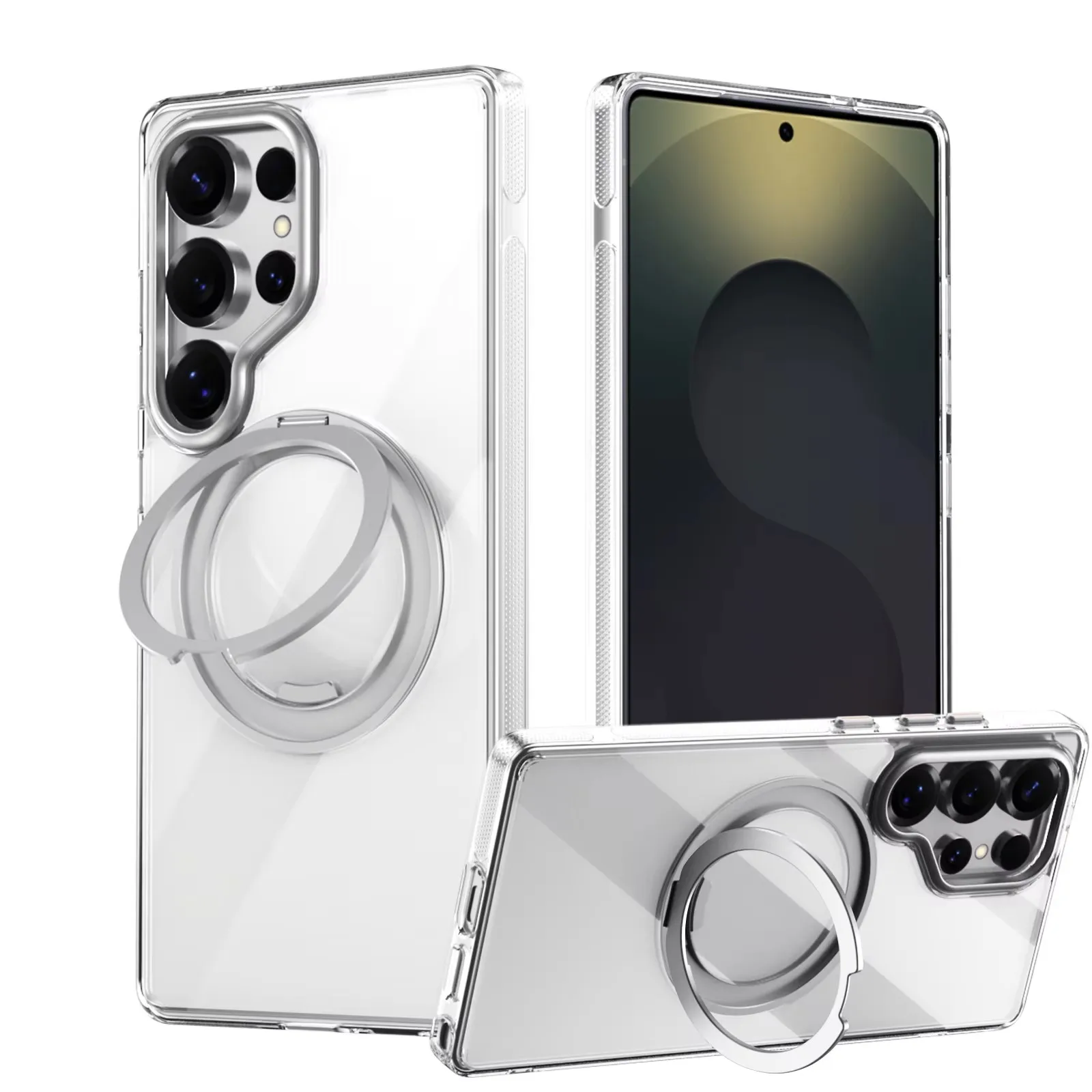 

360° Rotation Ring Stand Magnetic Phone Case For SAMSUNG Galaxy S25 S25 Plus S25 ULtra Matte Military Shockproof Magsafe Cover
