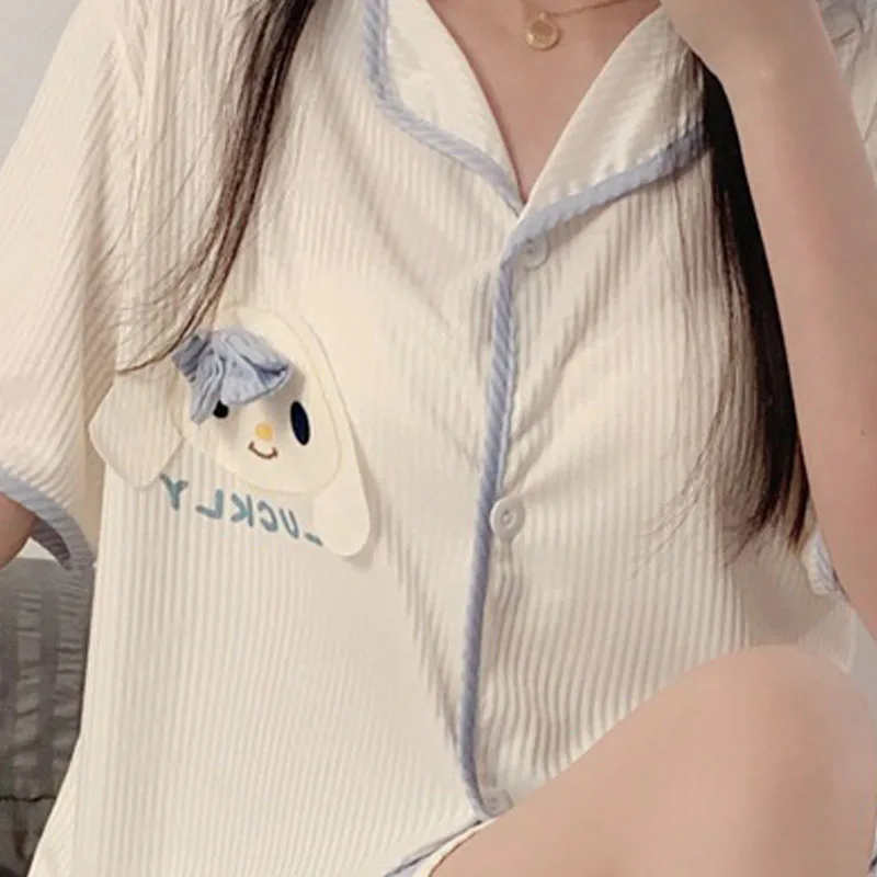 Rustic Style Pajamas Female Short-Sleeved Doll Collar Pure Desire Pajamas Female Loose Cute Small Flowers Short-Sleeved Milk Sil