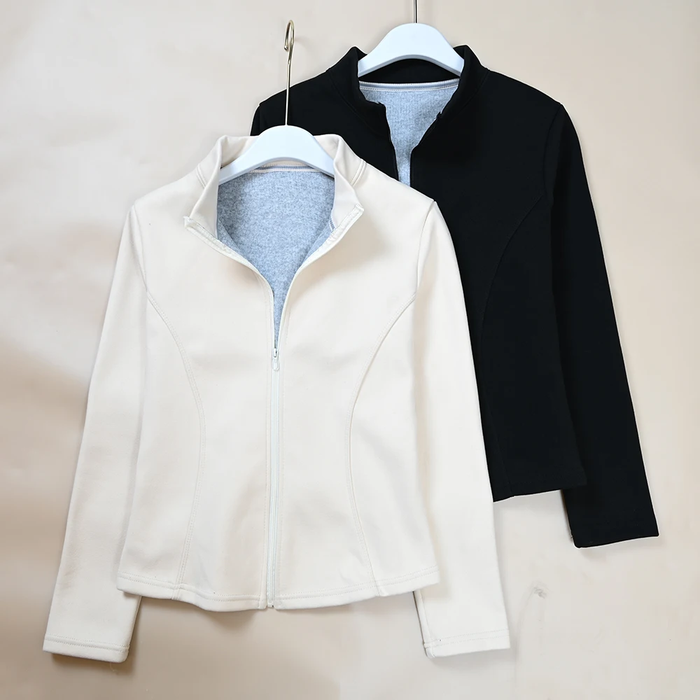 

Women's Slimming Double-Sided Tech Cosite Fce aphene Heating Lightweight Jaet Coat Warmth Faionable Zipper Closure