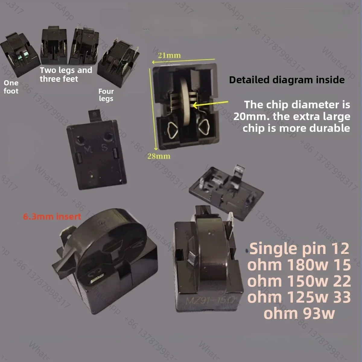 QP2-15 Refrigerator Freezer Compressor PTC Starter Overload Protector Spare Parts