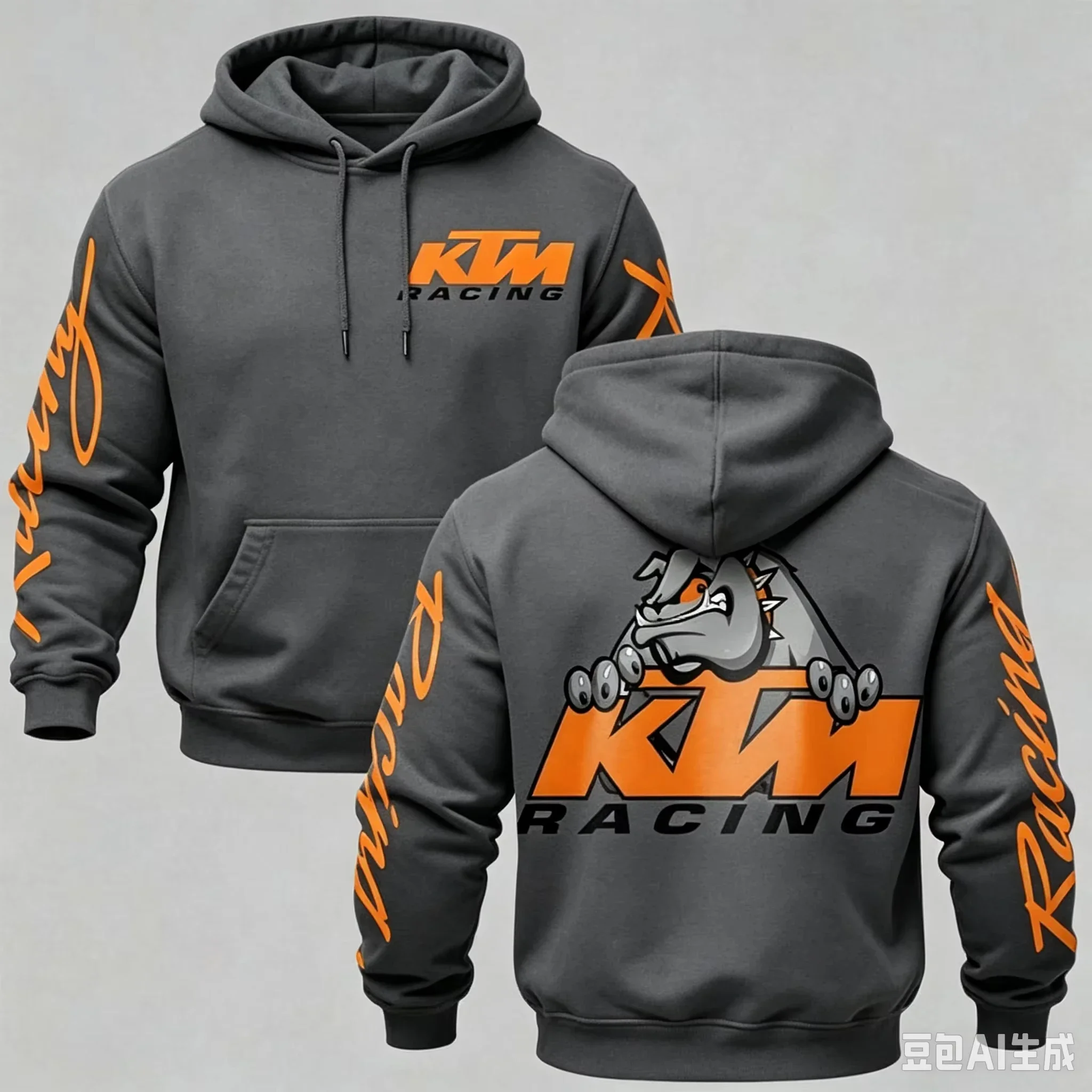 Men's Autumn/Winter Sports Hoodie KTM Racing Motorcycle Pattern Loose Fit Pullover Sweatshirt Streetwear gallery 2