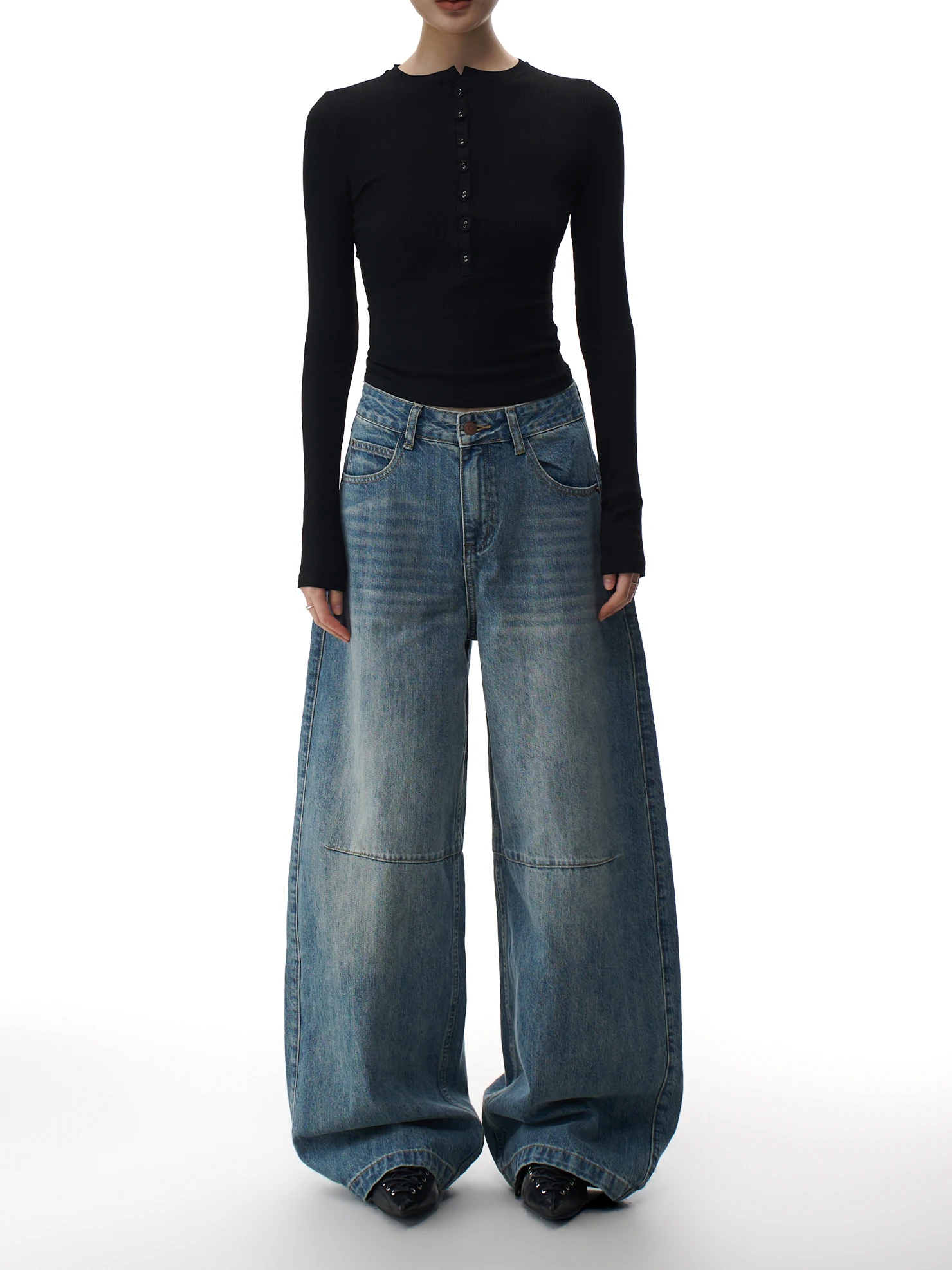 

Американские широкие джинсы синего цвета для женщин, свободные прямые повседневные брюки, весна 2026, с высокой талией, из денима, весенний сезон