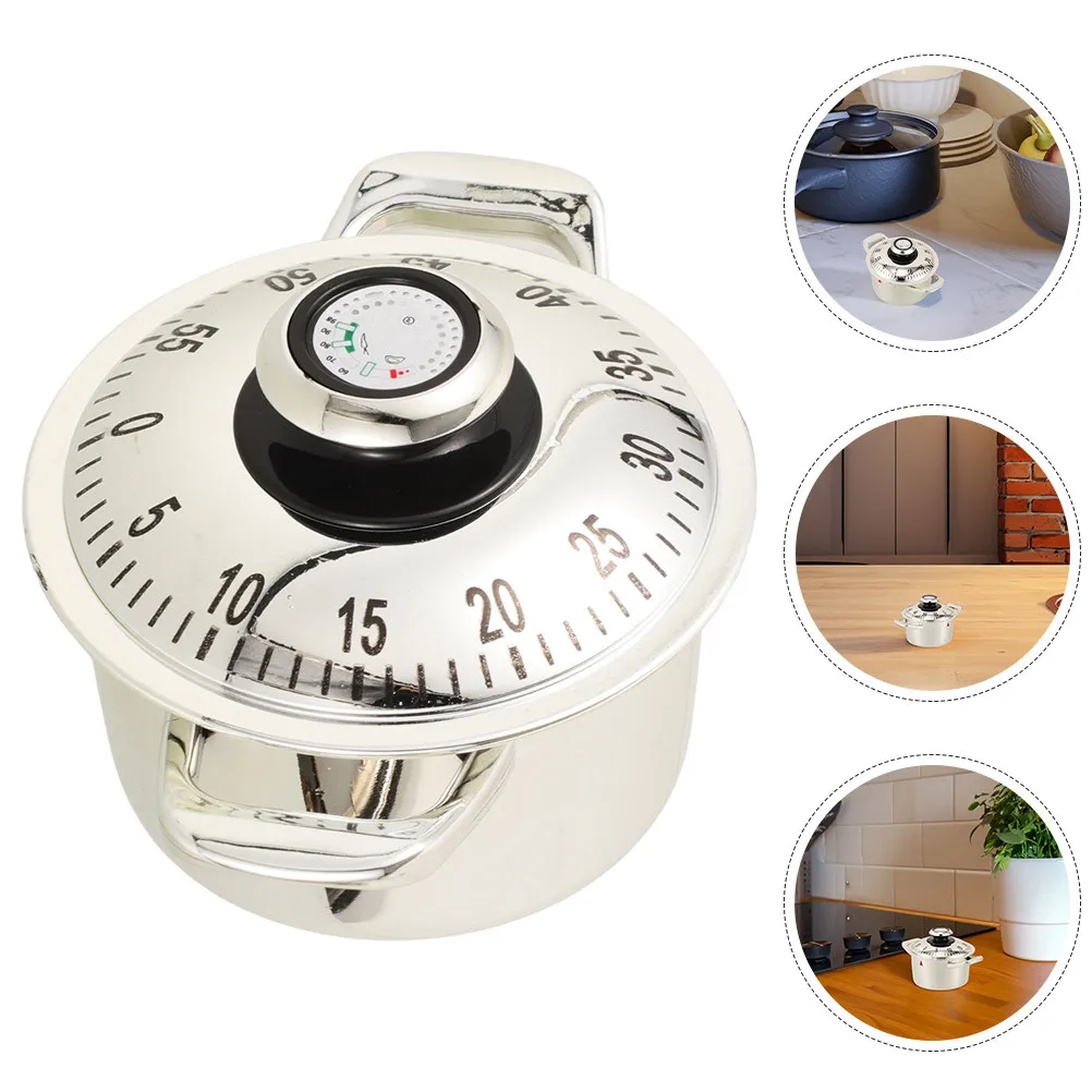 2Pcs Cute Retro Metal Kitchen Timer Mechanical Countdown Timer 60 Min Loud Ringing Alarm for Home Bakery Restaurant Classroom