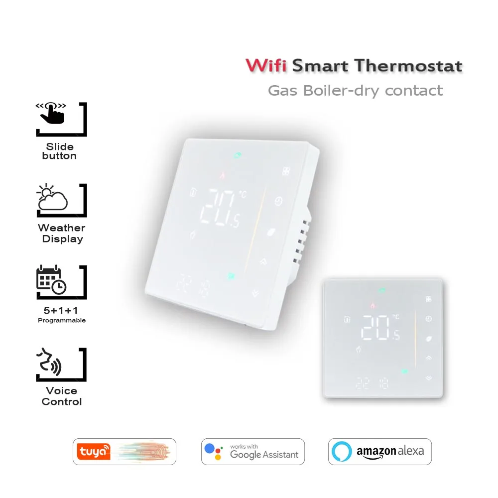 Controlador de temperatura térmica do contato seco, Termostato da caldeira, Programação WiFi para caldeira a gás, 220V