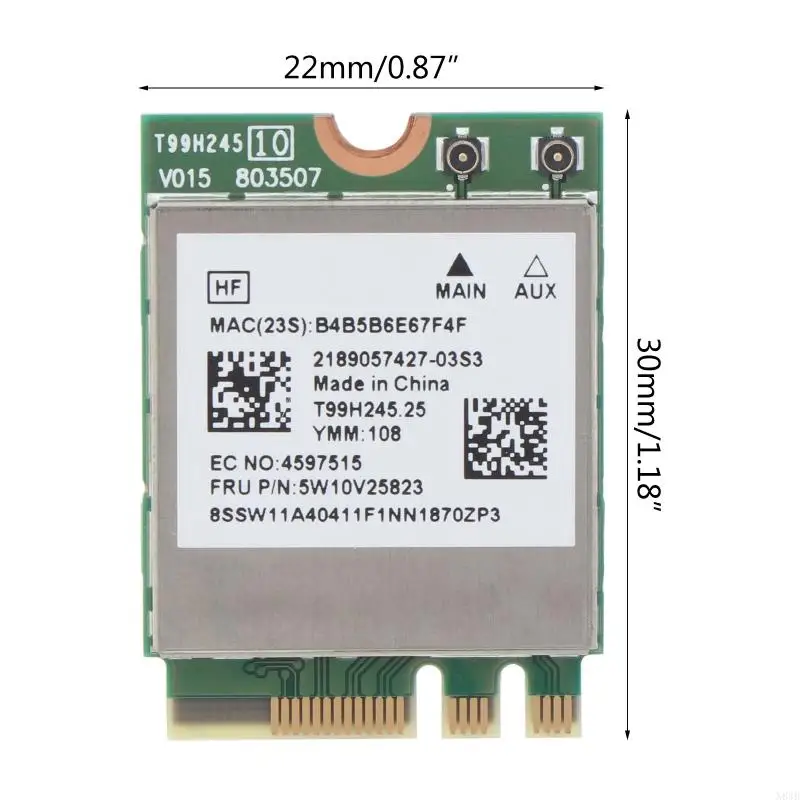 N84B MT7921 Dual Band WiFi 6 scheda 802.11ac Ax Wireless NGFF per M.2 2230 Adattatore rete schede WiFi BT5.2 per 10