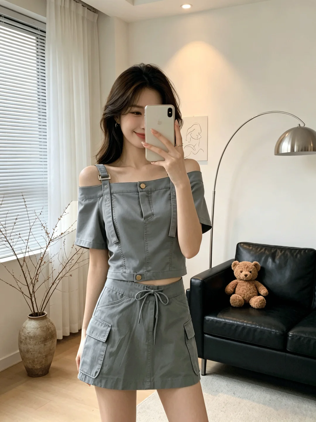 

Summer Fashion Women's Short Sleeve T-Shirt And High Waist Skirt Set One Shoulder Top And Versatile Bottoms Ensemble